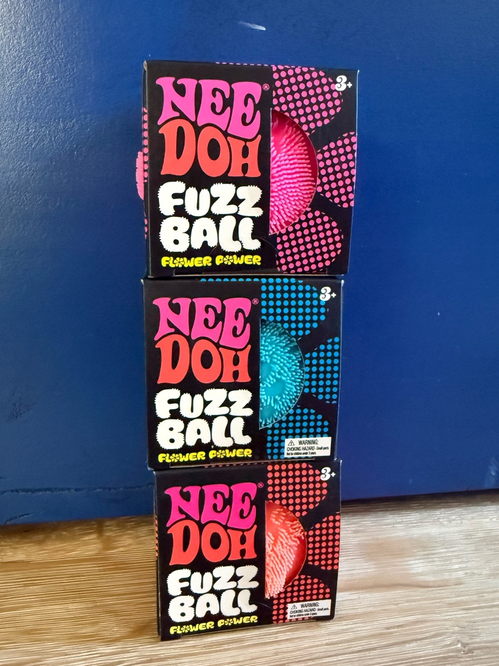 NeeDoh Fuzz Ball- Set of 3 🧡🩵🩷